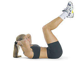 Exercise model doing a sit up